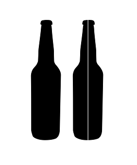 A Silhouette Of A Bottle PNG