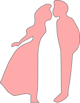 A Silhouette Of A Man And A Woman PNG