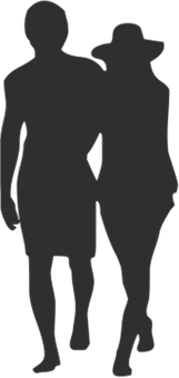 A Silhouette Of A Man And Woman PNG