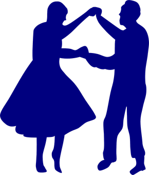 A Silhouette Of A Man And Woman Dancing PNG