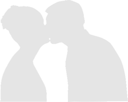 A Silhouette Of A Man And Woman Kissing PNG