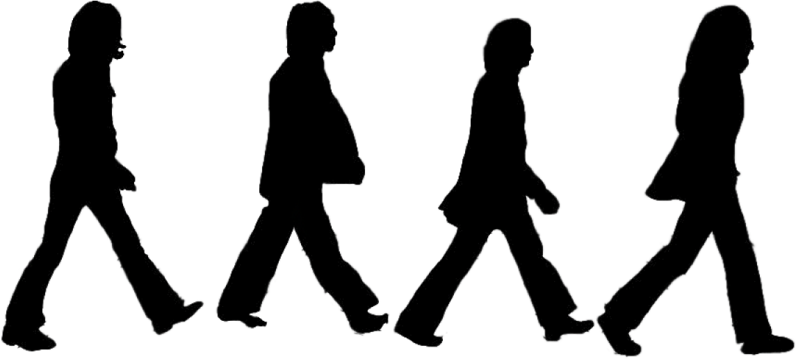 A Silhouette Of A Man And Woman Walking PNG