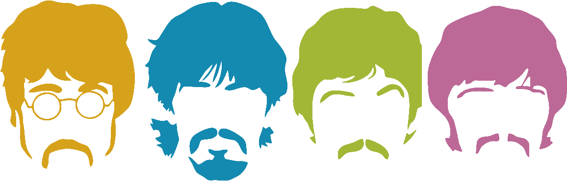 A Silhouettes Of Men With Different Colored Hair PNG