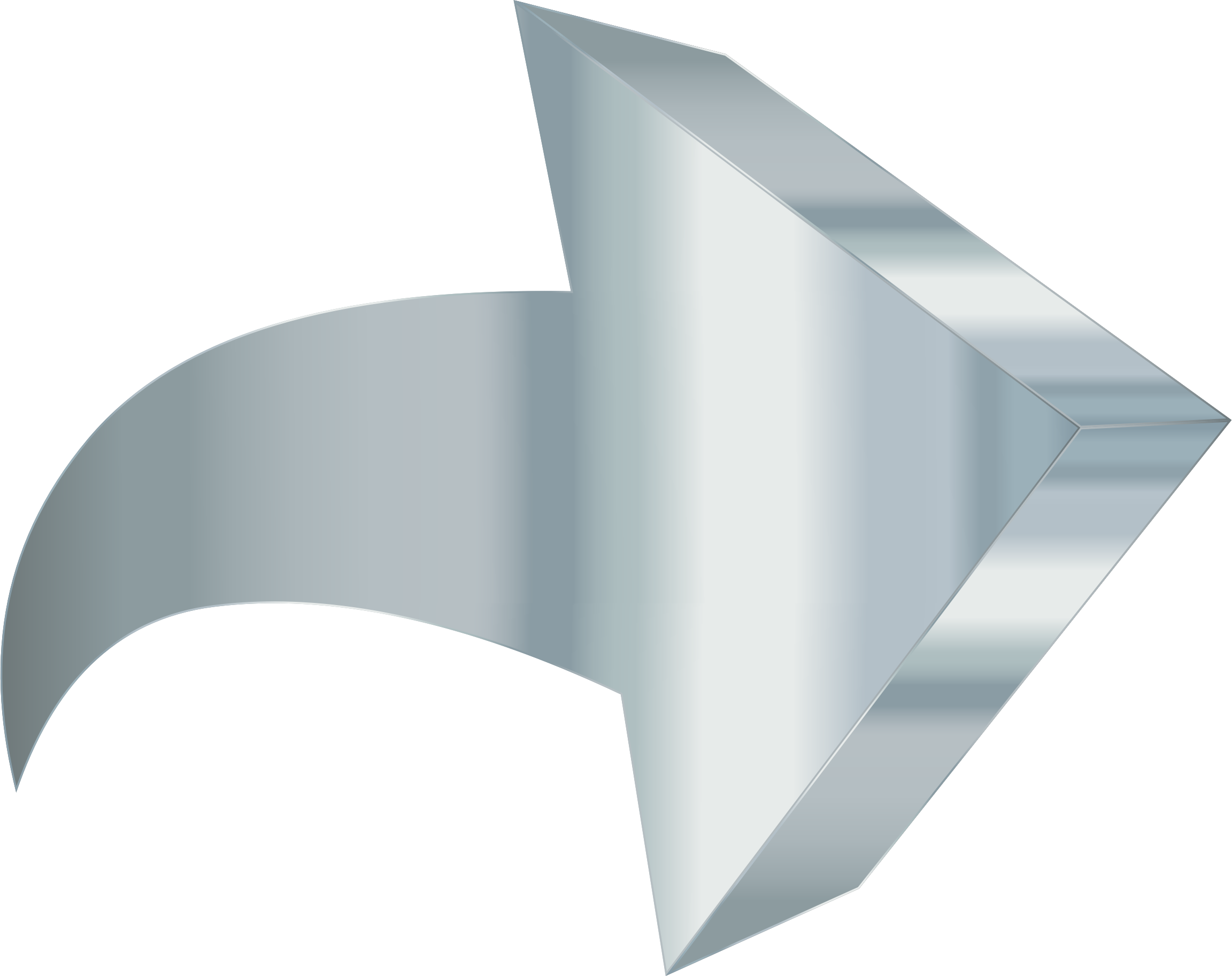 A Silver Arrow Pointing To The Left