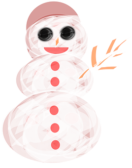 A Snowman With A Black Background PNG