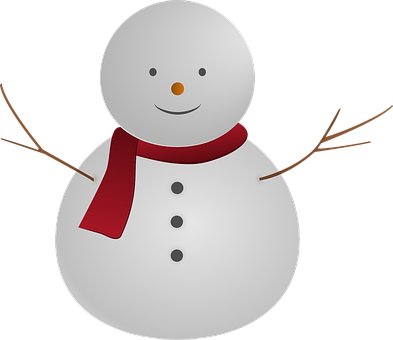 A Snowman With A Red Scarf PNG