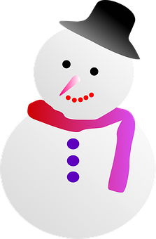 A Snowman With A Scarf And Hat