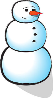 A Snowman With Black Background