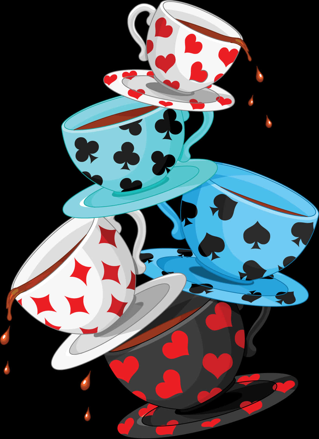 A Stack Of Tea Cups PNG