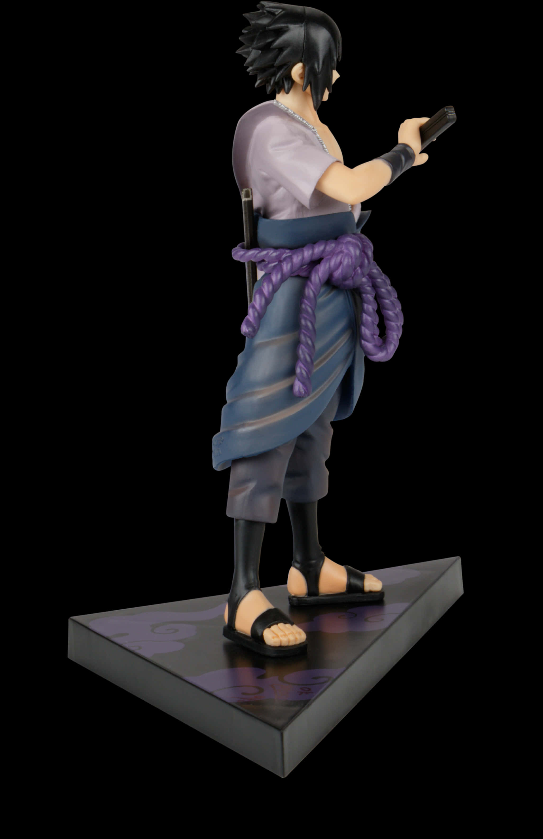 A Statue Of A Man With A Purple Rope
