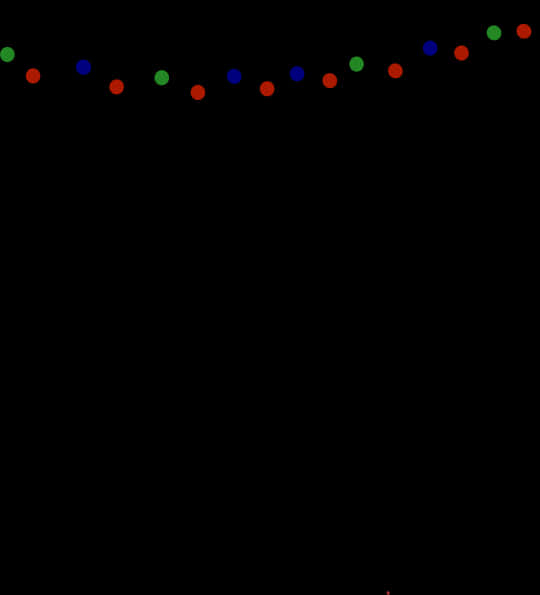 A String Of Lights On A Black Background