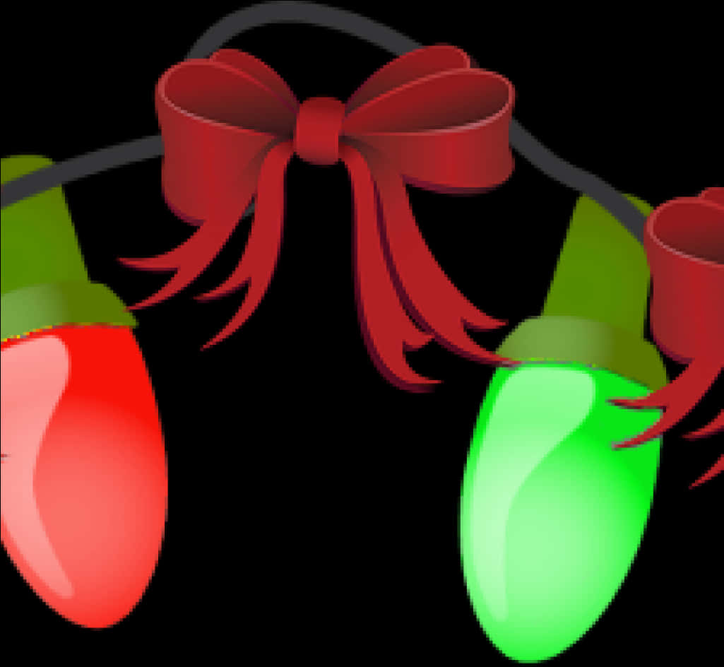 A String Of Lights With A Bow PNG