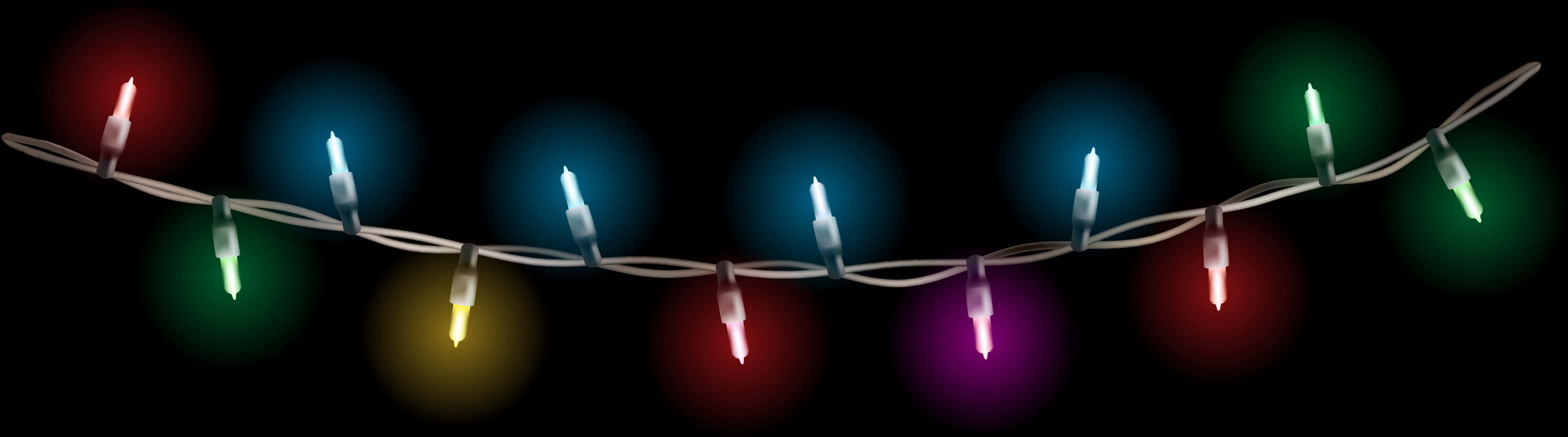 A String Of Lights With Different Colors
