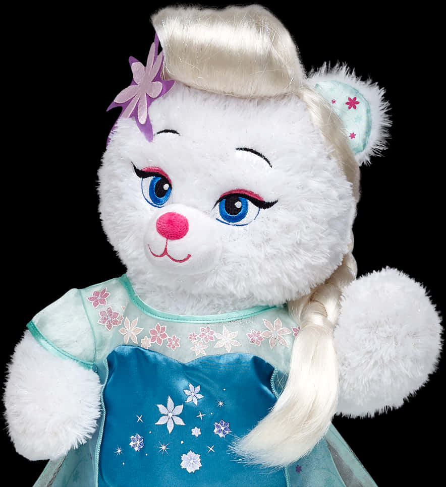 A Stuffed Animal Wearing A Dress PNG