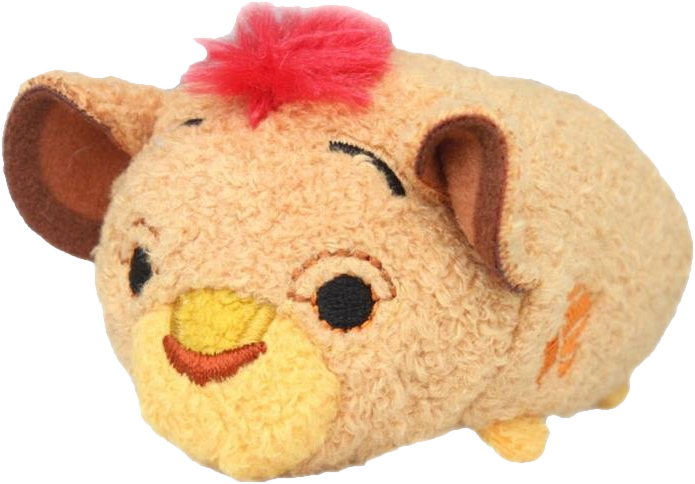 A Stuffed Animal With A Red Hair