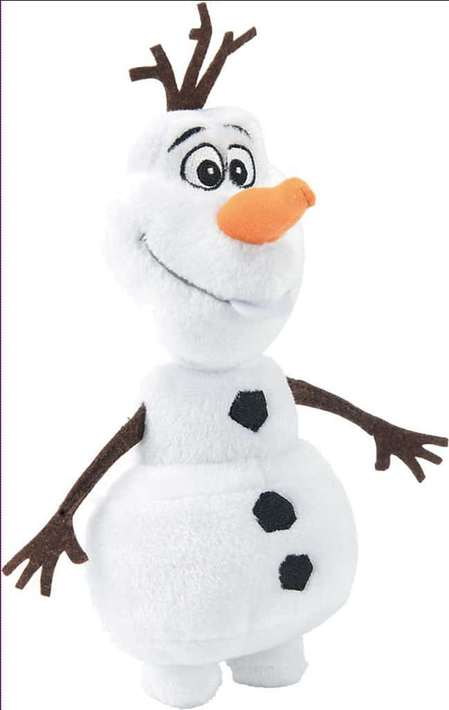 A Stuffed Snowman Toy With A Carrot Nose PNG