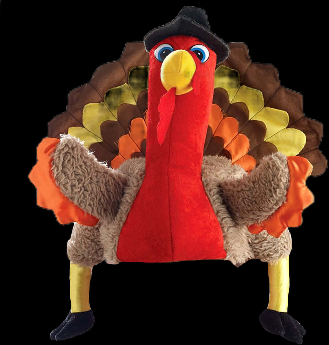 A Stuffed Turkey With A Hat PNG