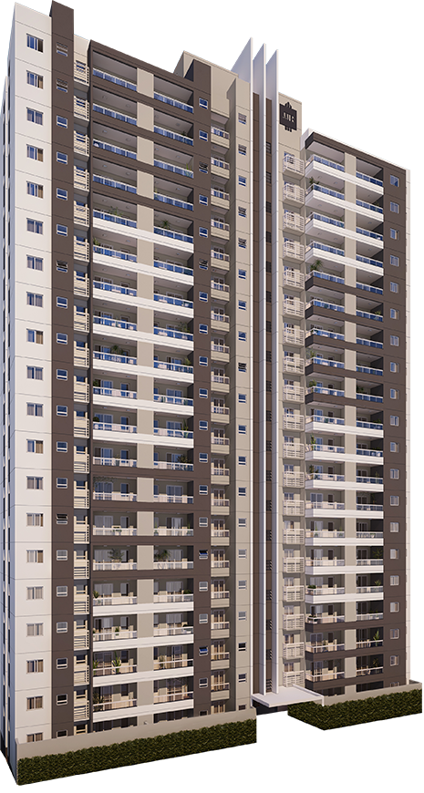 A Tall Building With Many Balconies PNG