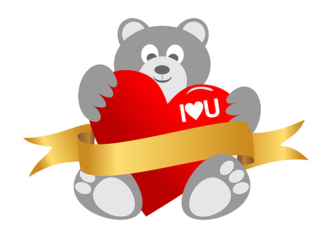 A Teddy Bear Holding A Heart PNG
