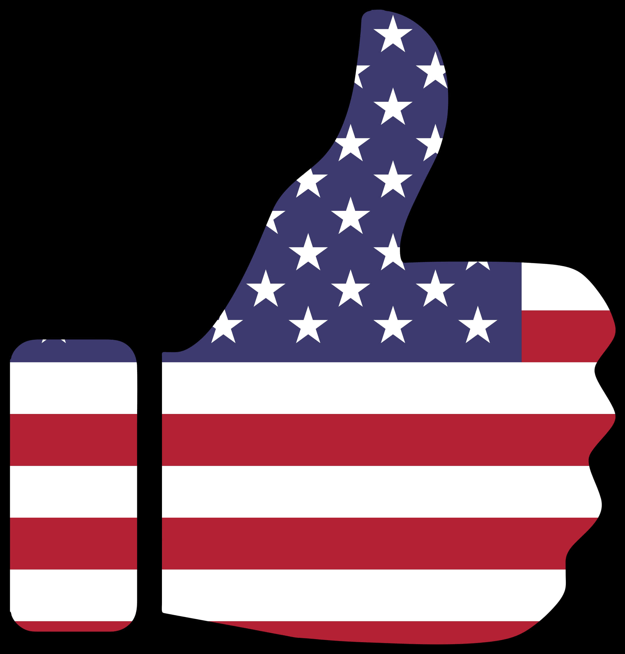 A Thumb Up With A Flag PNG