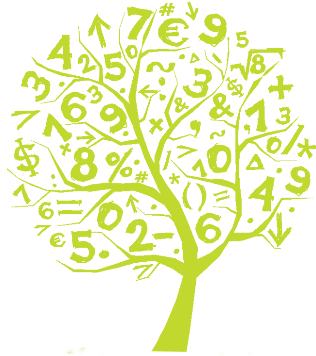 A Tree With Numbers And Symbols PNG
