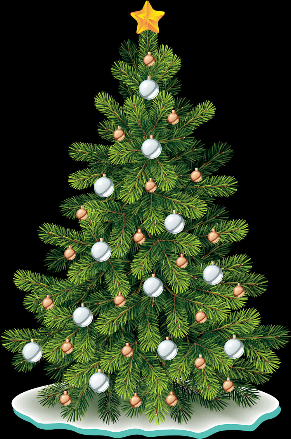 A Tree With Ornaments On It PNG