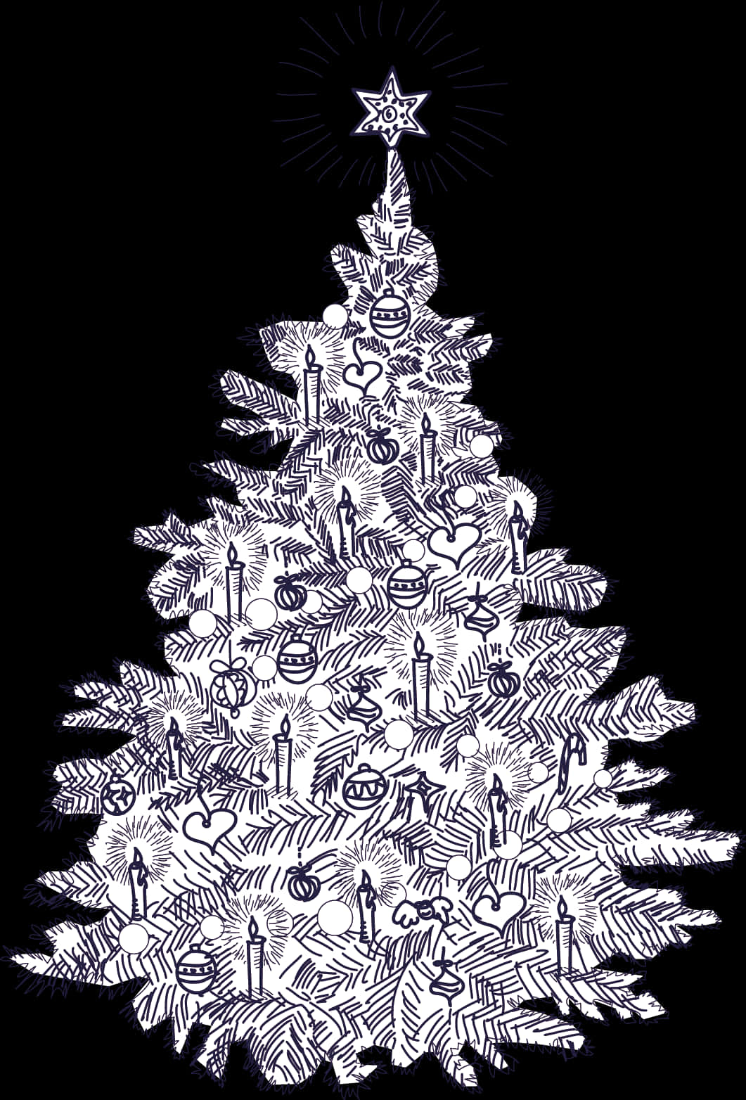 A White And Blue Christmas Tree PNG