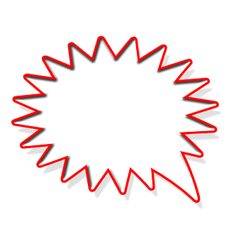A White And Red Starburst Shape