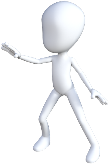 A White Cartoon Character With Arms Extended PNG
