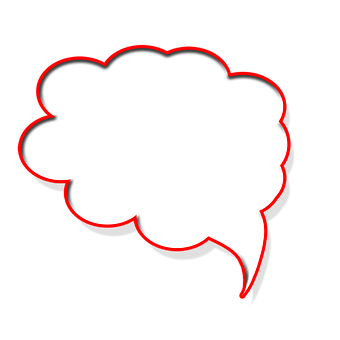 A White Cloud With Red Border PNG