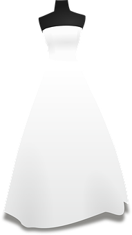A White Dress With A Black Background PNG