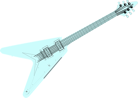 A White Electric Guitar With Strings PNG