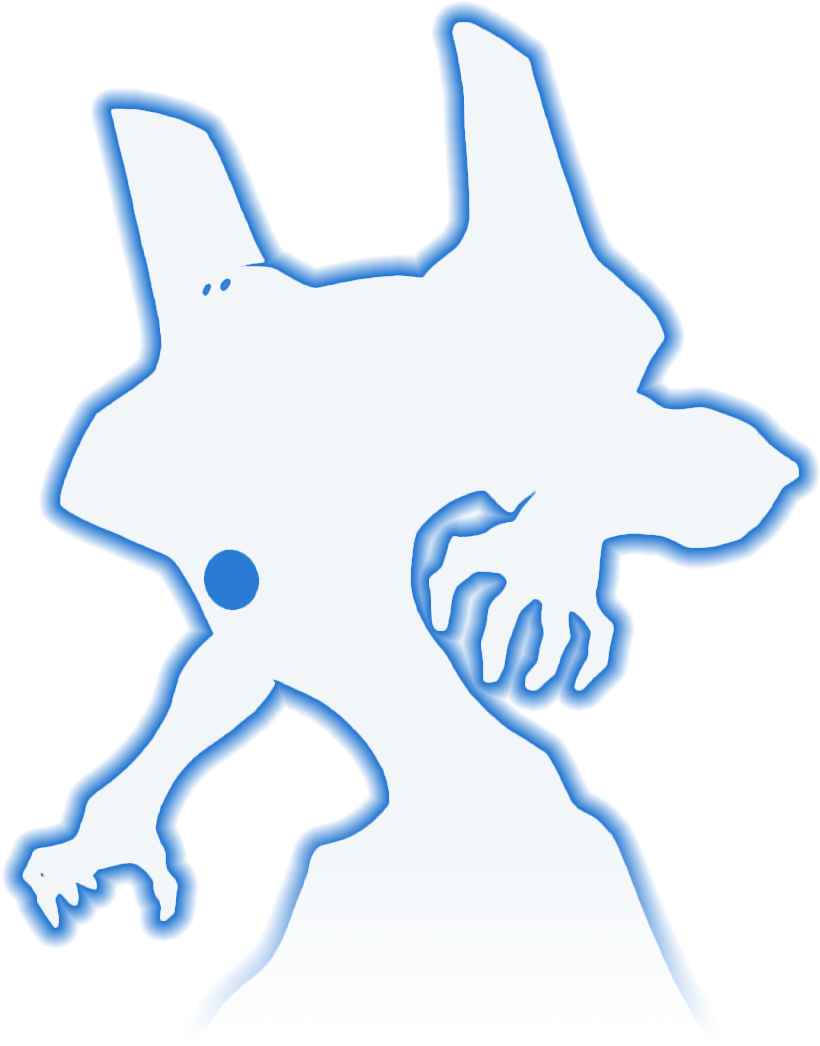 A White Figure With Blue Dots PNG