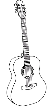 A White Guitar On A Black Background