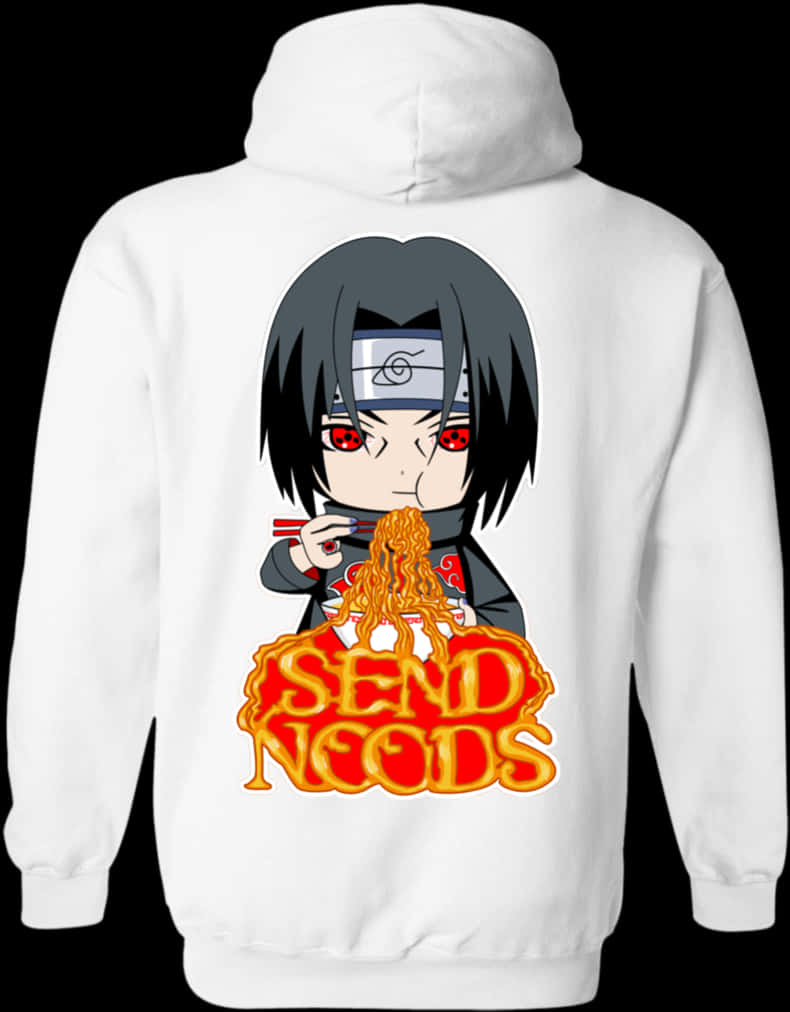 A White Hoodie With A Cartoon Character On It PNG