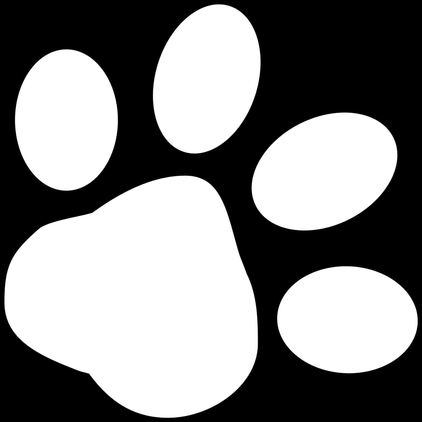 A White Paw Print On A Black Background PNG