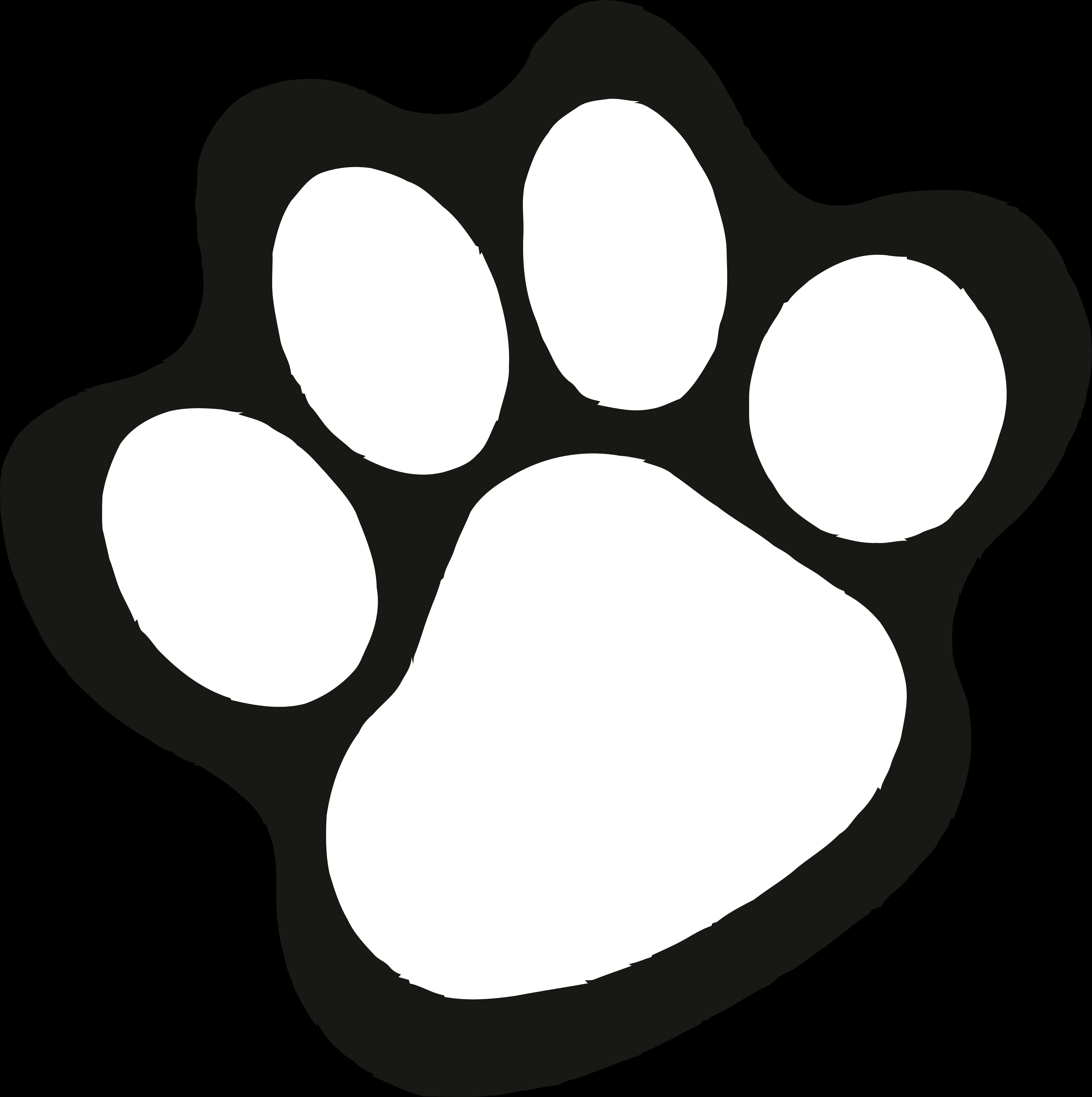 A White Paw Print On A Black Background PNG