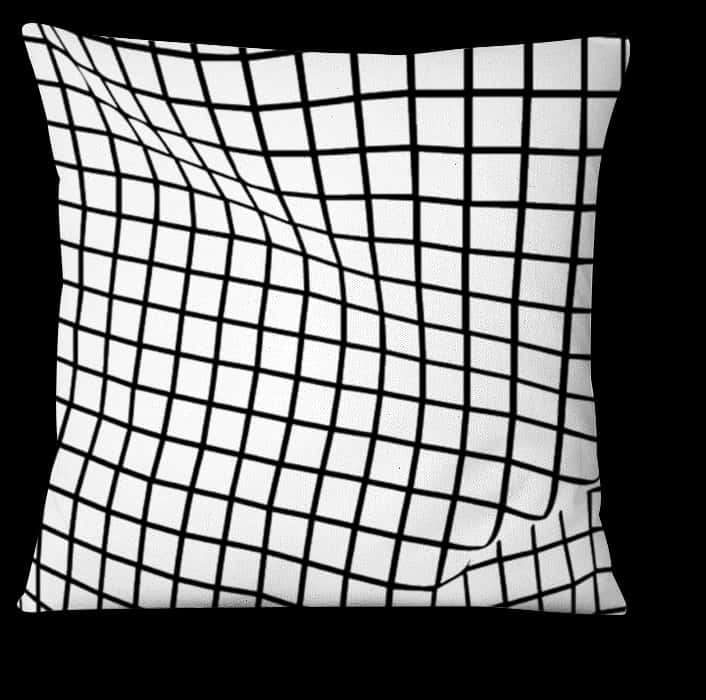 A White Pillow With Black Lines On It