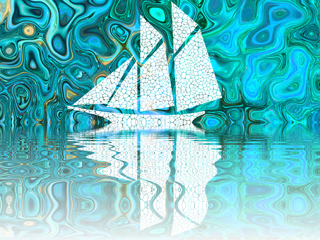 A White Sailboat On Water PNG