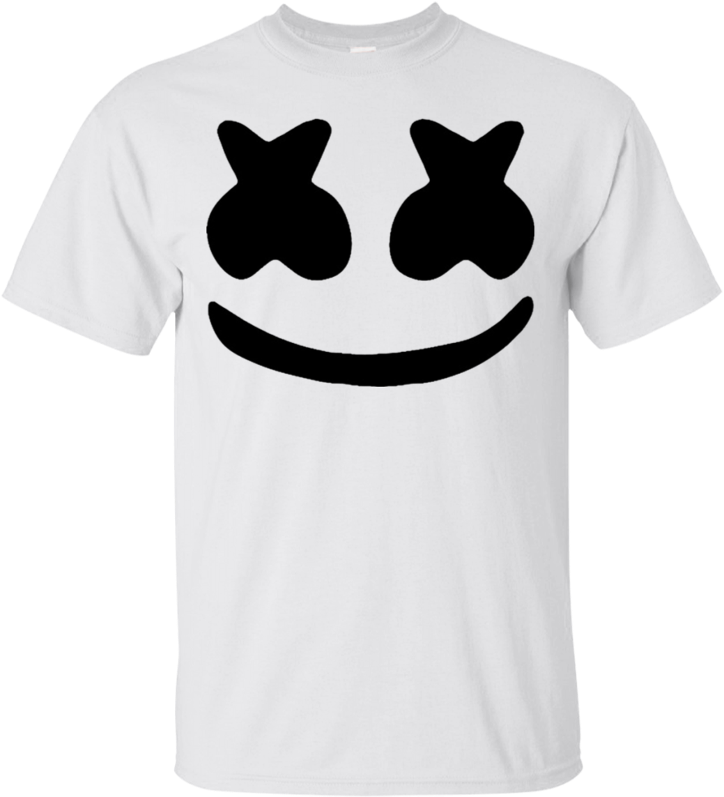 A White Shirt With A Face And Eyes PNG