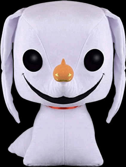 A White Stuffed Animal With A Black Background PNG