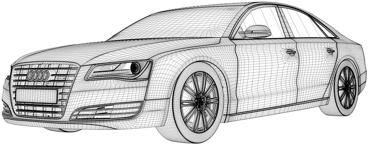 A Wireframe Of A Car