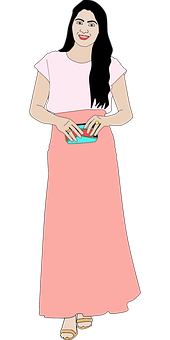 A Woman In A Pink Dress PNG