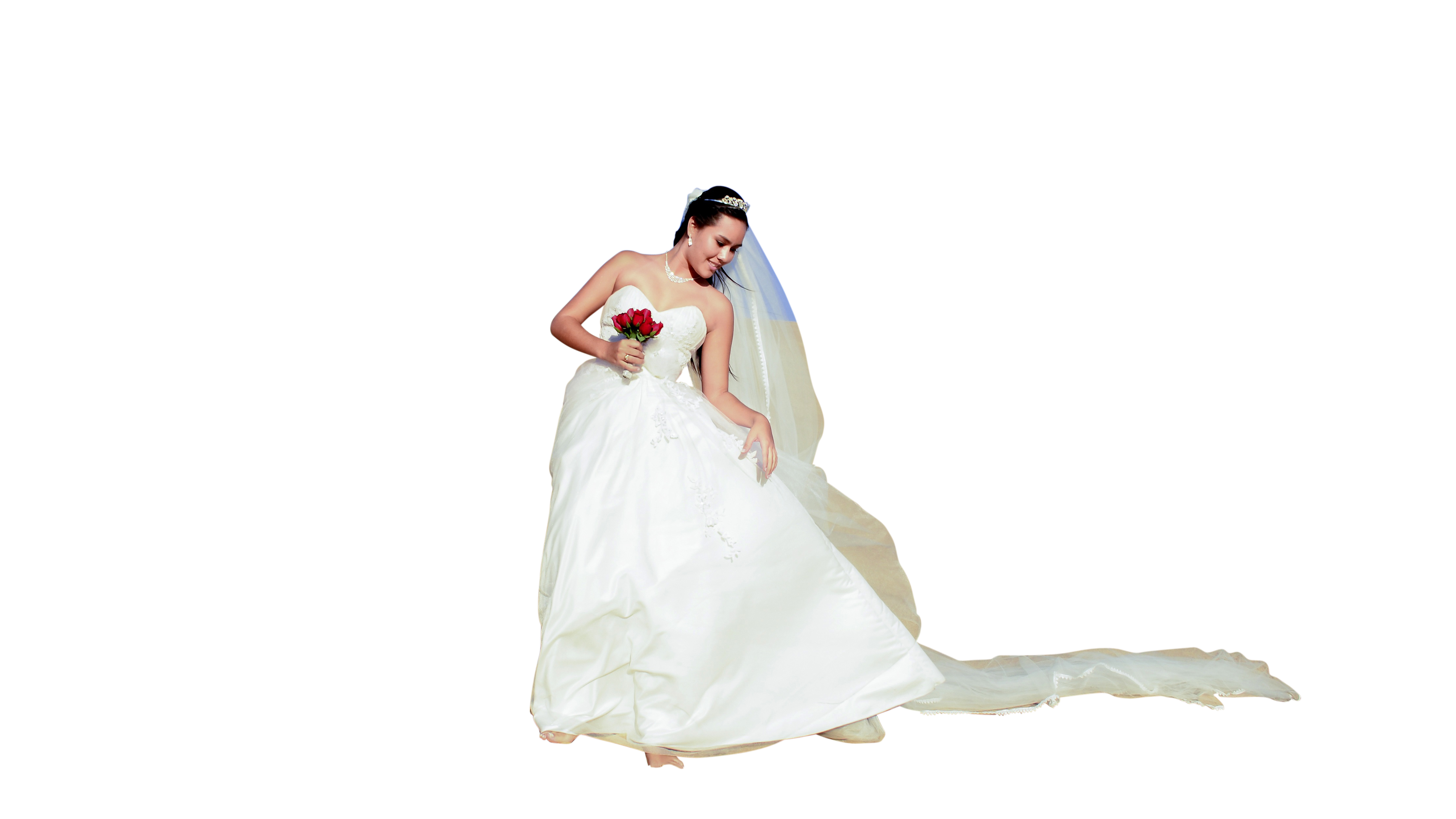 A Woman In A White Dress PNG