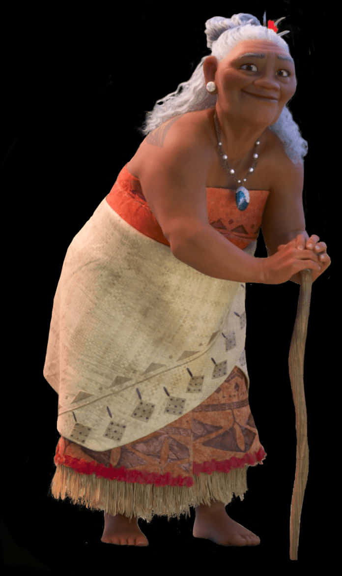 A Woman With A Cane PNG
