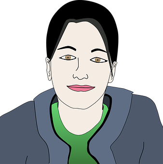 A Woman With Brown Eyes And A Green Shirt PNG