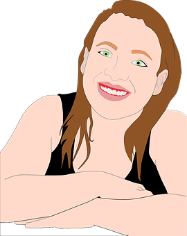 A Woman With Brown Hair And Green Eyes PNG