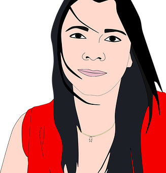 A Woman With Long Black Hair PNG