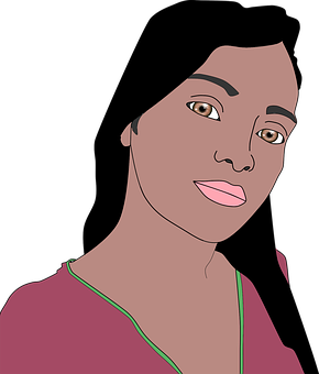 A Woman With Long Black Hair PNG