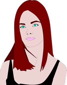 A Woman With Long Red Hair PNG
